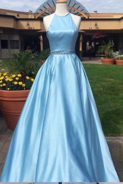 A-Line Beaded Long Prom Evening Party Dresses 3020658