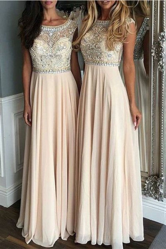 Beaded Chiffon Long Prom Evening Party Dresses 3020666