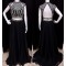 Long Black Two Pieces Beaded Chiffon Prom Evening Party Dresses 3020683