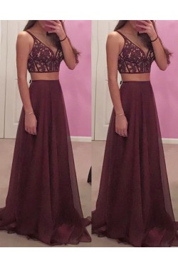 Two Pieces Long Prom Evening Party Dresses 3020696