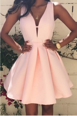 A-Line V-Neck Short Prom Homecoming Graduation Dresses 3020698