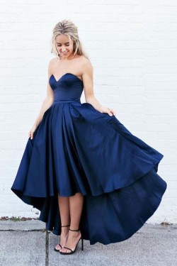Blue High Low Sweetheart Prom Homecoming Graduation Dresses 3020703