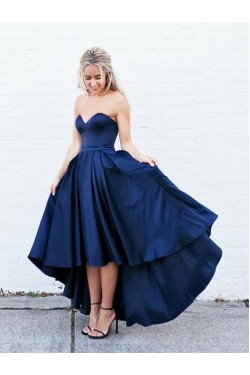 Blue High Low Sweetheart Prom Homecoming Graduation Dresses 3020703