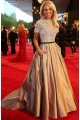 Elegant Short Sleeves Lace Ball Gown Long Prom Evening Party Dresses 3020705