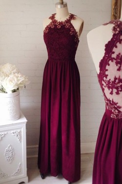 Lace and Chiffon Long Prom Evening Party Dresses 3020711