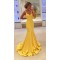 Long Yellow Mermaid Prom Evening Party Dresses 3020712