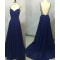 Long Blue Chiffon Prom Evening Party Dresses 3020718