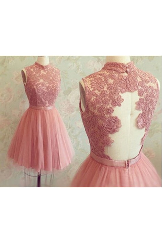Short Lace Tulle Prom Homecoming Graduation Party Dresses 3020721