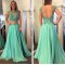 Beaded Lace Appliques and Chiffon Long Prom Evening Party Dresses 3020723