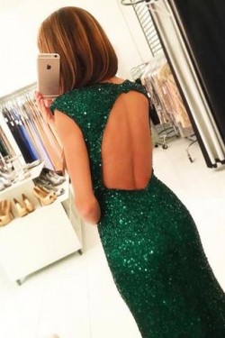 Long Green Sequins Prom Evening Formal Dresses 3020727