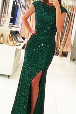 Long Green Sequins Prom Evening Formal Dresses 3020727
