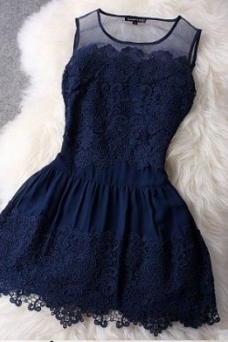 Short Navy Blue Lace Prom Evening Formal Dresses 3020728