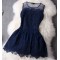 Short Navy Blue Lace Prom Evening Formal Dresses 3020728