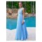 Long Blue V-Neck Prom Evening Formal Dresses 3020730