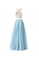 Two Pieces Lace White Blue Long Prom Evening Formal Dresses 3020731