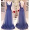 Long Blue Lace Prom Dresses Evening Gowns 3020734