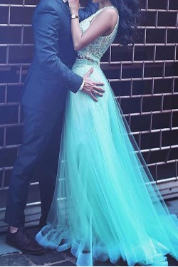 Two Pieces Lace Prom Dresses Party Evening Gowns 3020736