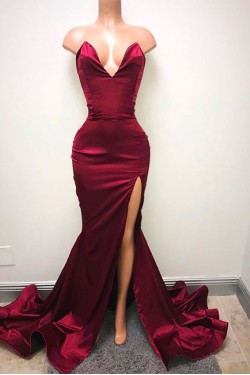 Mermaid V-Neck Long Prom Dresses Party Evening Gowns 3020738
