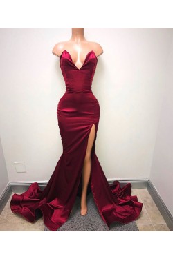 Mermaid V-Neck Long Prom Dresses Party Evening Gowns 3020738