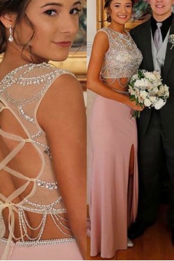 Two Pieces Beaded Prom Dresses Party Evening Gowns 3020740