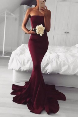 Mermaid Strapless Long Prom Dresses Party Evening Gowns 3020743