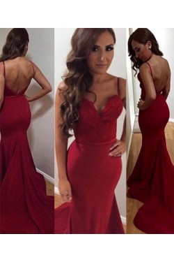 Mermaid Long Red Prom Dresses Party Evening Gowns 3020745