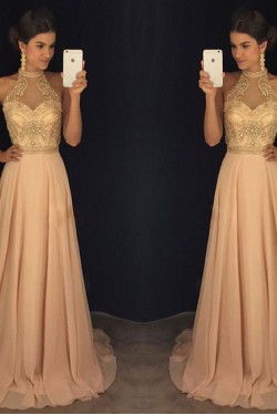 Beaded Long Chiffon Prom Dresses Party Evening Gowns 3020749