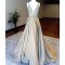 A-Line Beaded V-Neck Long Prom Dresses Party Evening Gowns 3020753