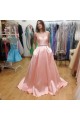 A-Line Long Pink Sweetheart Beaded Prom Formal Evening Party Dresses 3020776