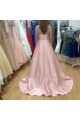A-Line Long Pink Sweetheart Beaded Prom Formal Evening Party Dresses 3020776