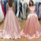 A-Line Long Pink Sweetheart Beaded Prom Formal Evening Party Dresses 3020776