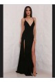 Sheath High Slit V-Neck Backless Long Red Prom Formal Evening Party Dresses 3020779