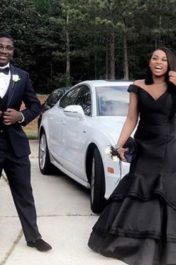 Mermaid Long Red Off-the-Shoulder Prom Formal Evening Party Dresses 3020791