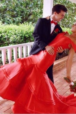 Mermaid Long Red Off-the-Shoulder Prom Formal Evening Party Dresses 3020791