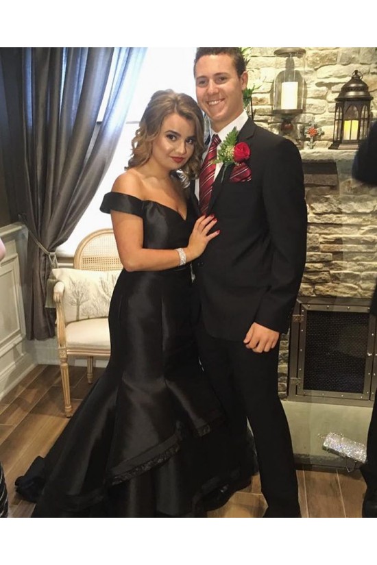 Mermaid Long Red Off-the-Shoulder Prom Formal Evening Party Dresses 3020791
