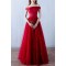 Long Red Off-the-Shoulder Prom Formal Evening Party Dresses 3020796