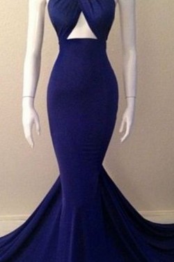 Mermaid Long Blue Sexy Prom Formal Evening Party Dresses 3020798