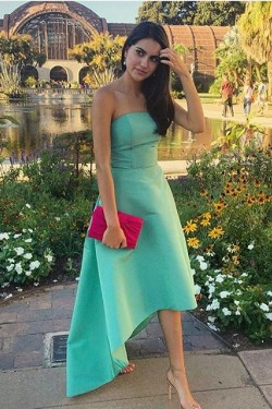High Low Strapless Green Prom Formal Evening Party Dresses 3020801
