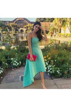 High Low Strapless Green Prom Formal Evening Party Dresses 3020801