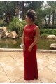 Mermaid Two Pieces Beaded Red Lace Prom Formal Evening Party Dresses 3020811