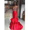 Long Red Beaded Mermaid Prom Formal Evening Party Dresses 3020816