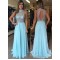 Beaded Long Blue Prom Formal Evening Party Dresses 3020820