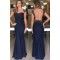 Mermaid Lace Long Navy Blue Prom Formal Evening Party Dresses 3020823