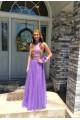 Two Pieces High Neck Lace Beaded Prom Formal Evening Party Dresses 3020828