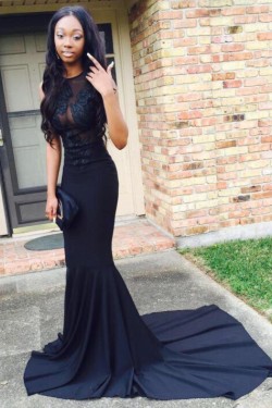 Sexy Mermaid Long Navy Blue Prom Formal Evening Party Dresses 3020836