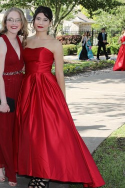 Long Red Strapless Prom Formal Evening Party Dresses 3020838