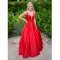 Long Red V-Neck Beaded Prom Formal Evening Party Dresses 3020839
