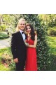 Long Red V-Neck Lace Chiffon Prom Formal Evening Party Dresses 3020844