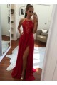Long Red Lace Chiffon Prom Formal Evening Party Dresses 3020855