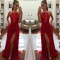 Long Red Lace Chiffon Prom Formal Evening Party Dresses 3020855
